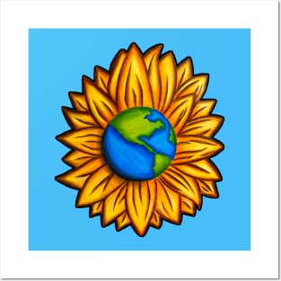 Sunflower Earth Posters and Art